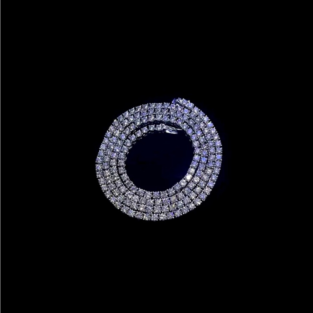 Moissanite Tennis Chain 3mm 22in Sterling Silver